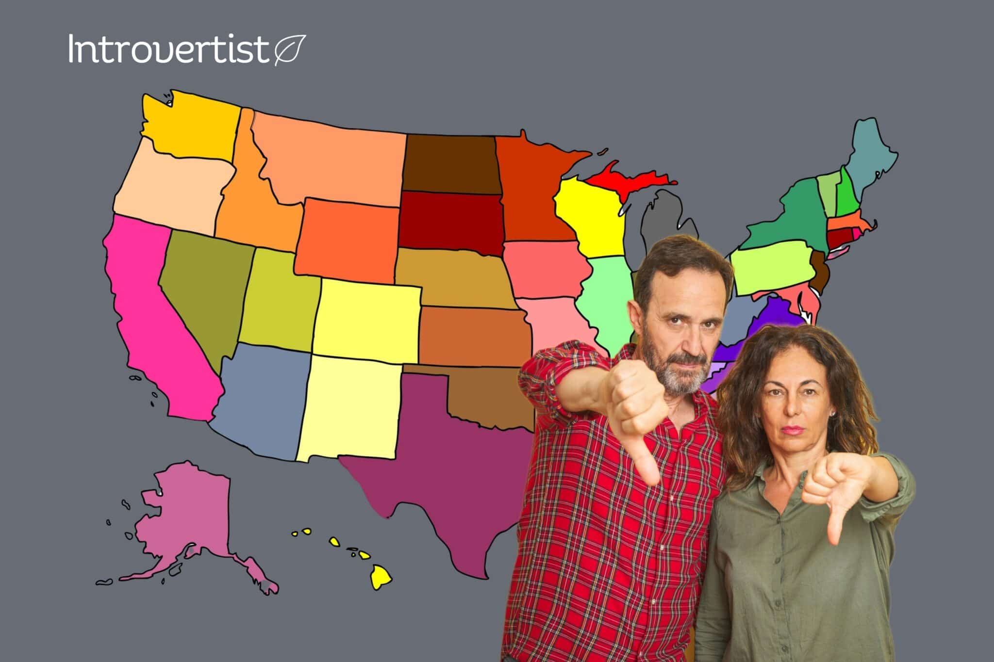 Worst States for Introverts To Live